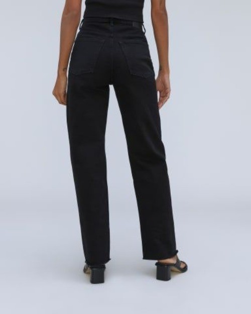 Everlane The Way-High Jean Raw Hem Stretch Coal Black Size 25