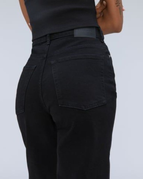 Everlane The Way-High Jean Raw Hem Stretch Coal Black Size 25