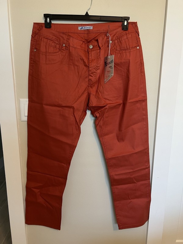 Exocet Jeans Womens Size 20- Rust Orange Denim Straight Leg