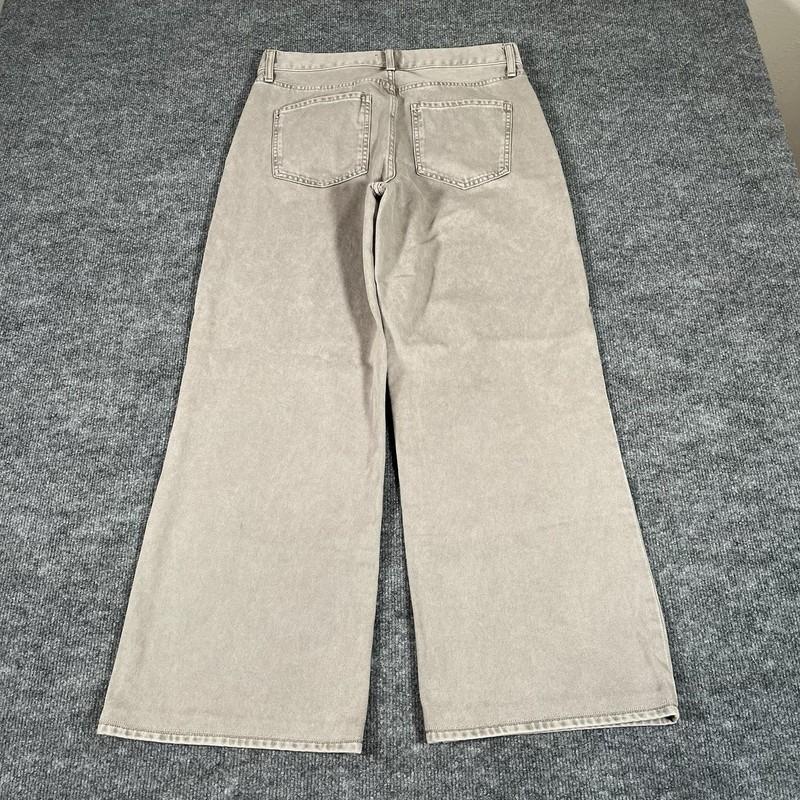 Express Jean Womens Size 8R Taupe Denim Wide Leg High Rise Crop Baggy Skater