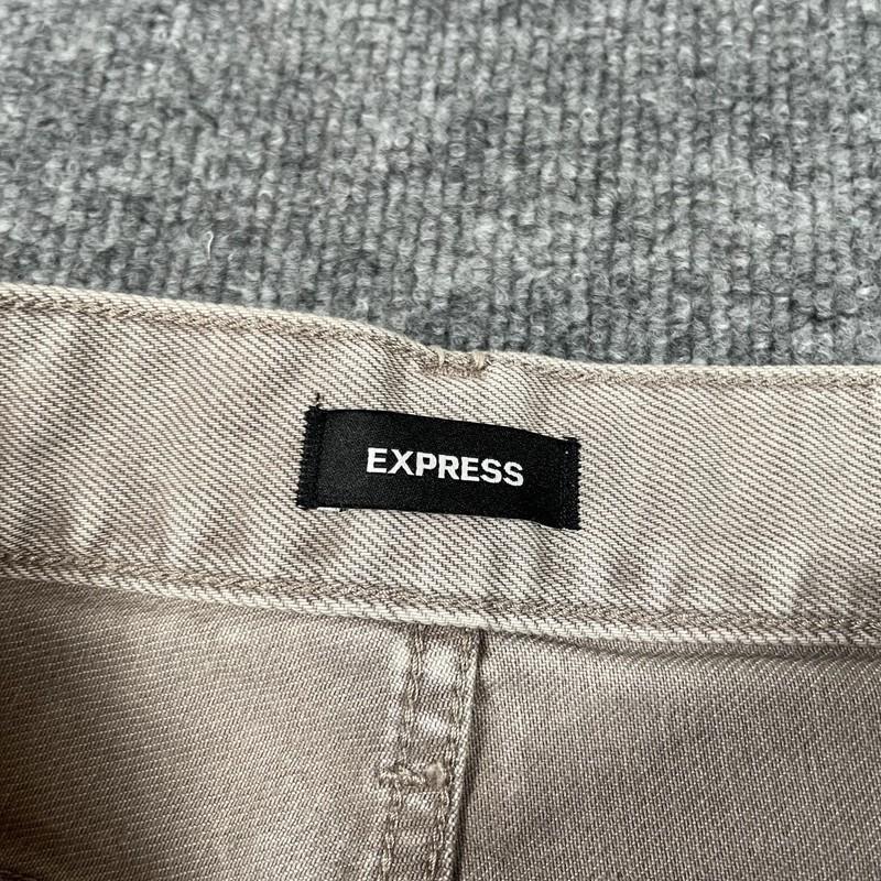 Express Jean Womens Size 8R Taupe Denim Wide Leg High Rise Crop Baggy Skater