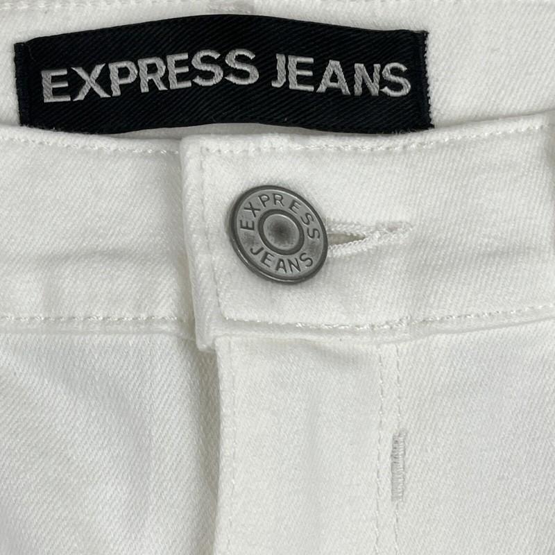 Express Jeans Women's White Denim Legging Mid Rise Pants Size 8R NWT