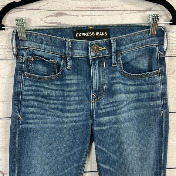 Express Jeans Womens 0 Blue Midrise Skinny Ankle Legging Stretch Casual