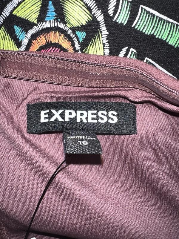 Express Strapless Jumpsuit Plum Purple Sweetheart Neckline Ankle Size 18 NWT