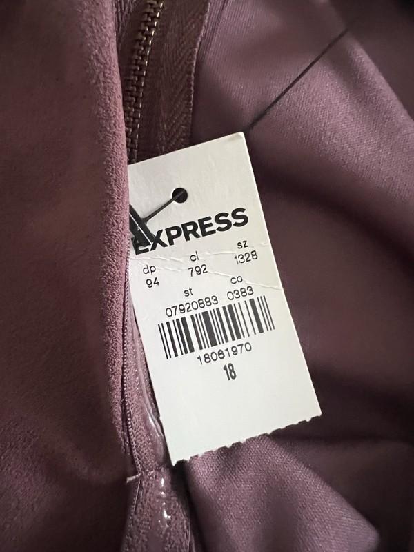 Express Strapless Jumpsuit Plum Purple Sweetheart Neckline Ankle Size 18 NWT