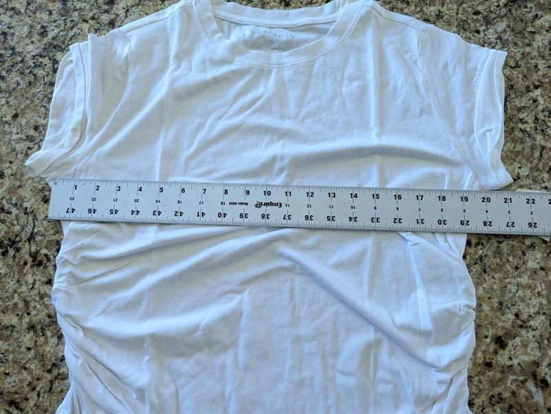 Eye Candy Women's Crew Neck Tee Shirt Ruched White Size 2X