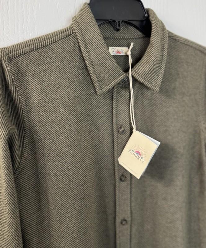 Faherty Brand Women’s Medium Legend Sweater Dress Olive Melange NWT