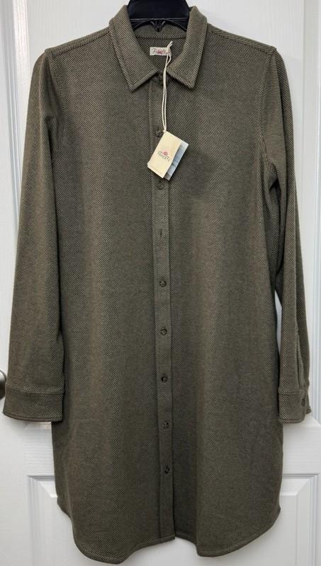 Faherty Brand Women’s Medium Legend Sweater Dress Olive Melange NWT