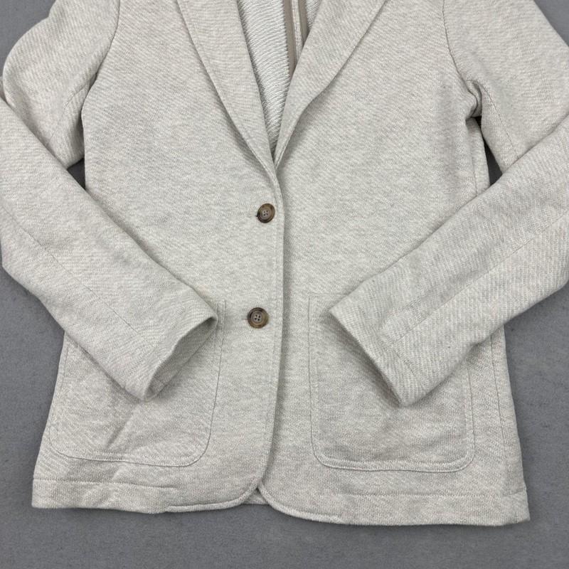 Faherty Knit Blazer Womens XS Oatmeal Heather Two Button Sweater Jacket Casual