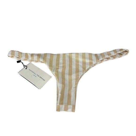 Faithfull the Brand Chrissy Bottom Zeus Stripe Nude US4 AU 8/S NWT