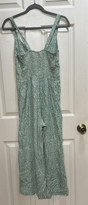 Faithfull The Brand River Seafoam Green Floral Culotte Jumpsuit Cottagecore XS 2
