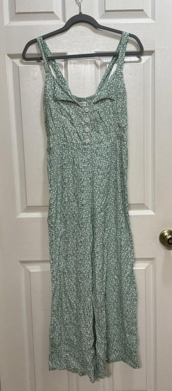 Faithfull the Brand River Seafoam Green Floral Culotte Jumpsuit Cottagecore XS 2