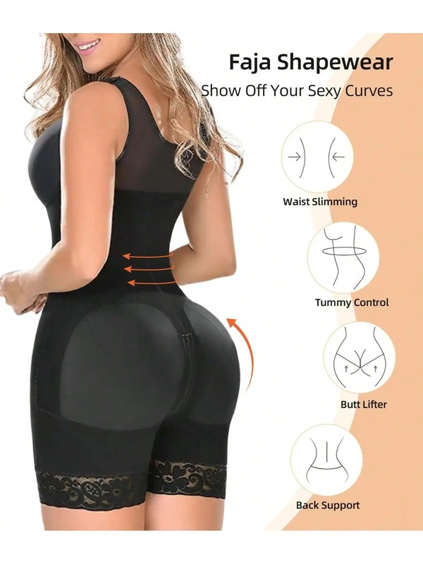 "Fajas Colombianas Body Shaper For Women – Full Body Waist Trainer With Zipper