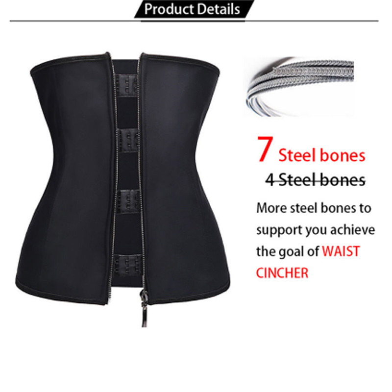 Fajas Colombianas Zip Latex Rubber Waist Trainer Weight Loss Slim Corset Cincher