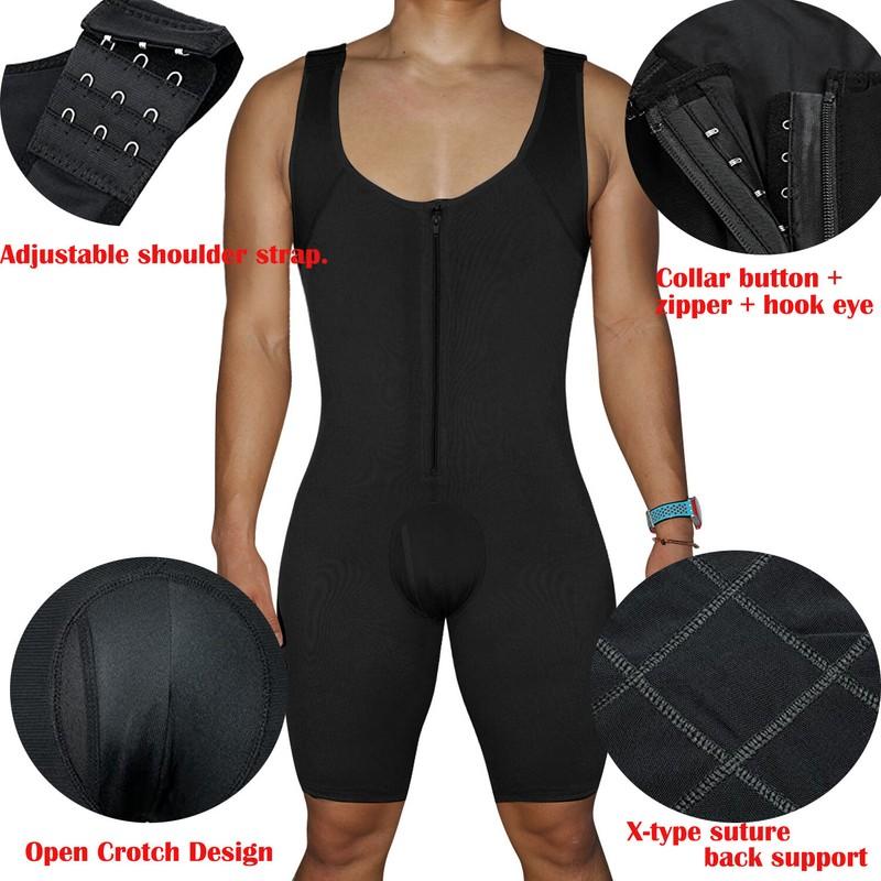 Fajas Men's Girdle High Compression Garment And Post Surgical Shapewear Bodysuit