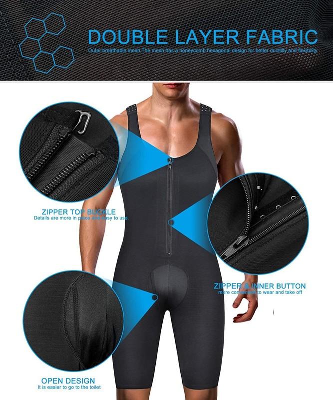 Fajas Men's Girdle High Compression Garment And Post Surgical Shapewear Bodysuit