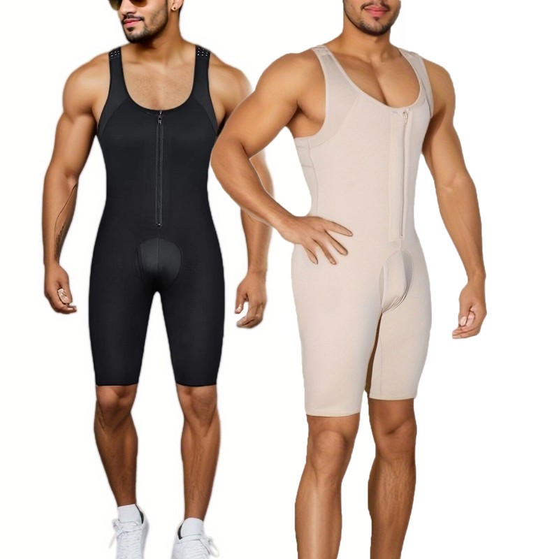 Fajas Men's Girdle High Compression Garment and Post Surgical Shapewear Bodysuit