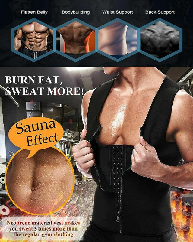 Fajas Para Hombres Reductora Men Sweat Shaper Sauna Chaleco Gym Abdomen Control