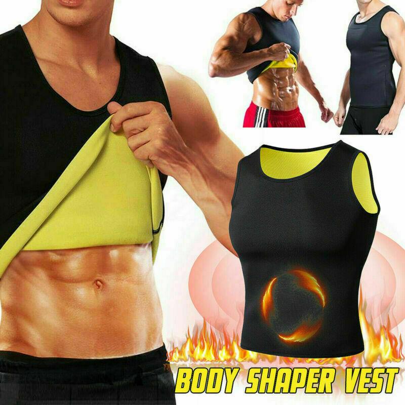 Fajas Para Hombres Reductora Men Sweat Shaper Sauna Chaleco Gym Abdomen Control