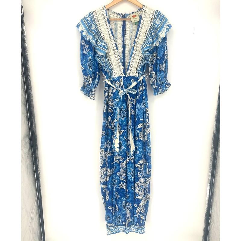 Farm Rio Full Of Flowers Ruffle Jumpsuit