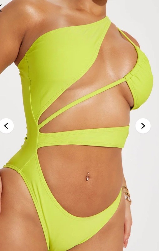 Fashion Nova I'm The View 1 Piece Swimsuit - Lime Size Small NWT