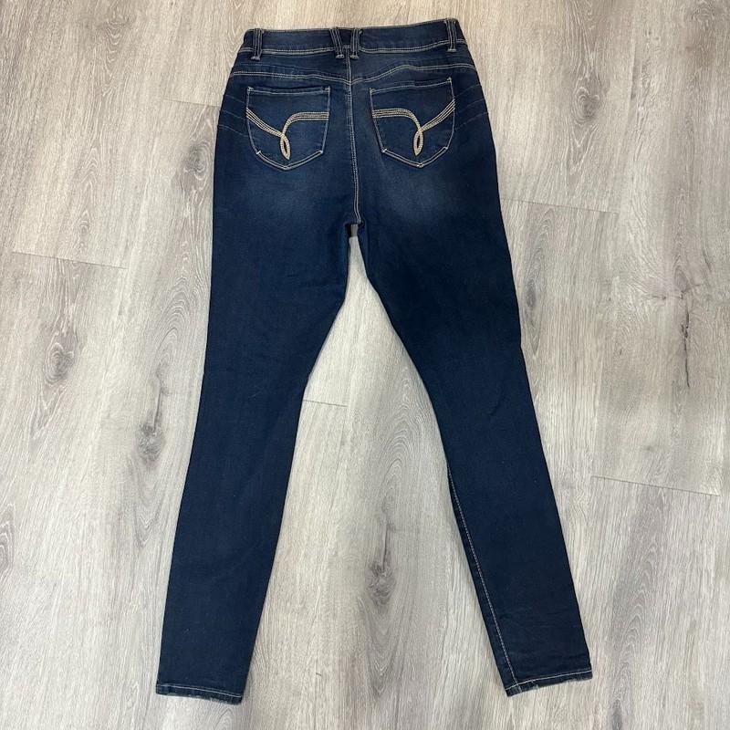 Fashion Nova Womens Distressed Skinny Jeans Size 9 Dark Wash Denim Stretch