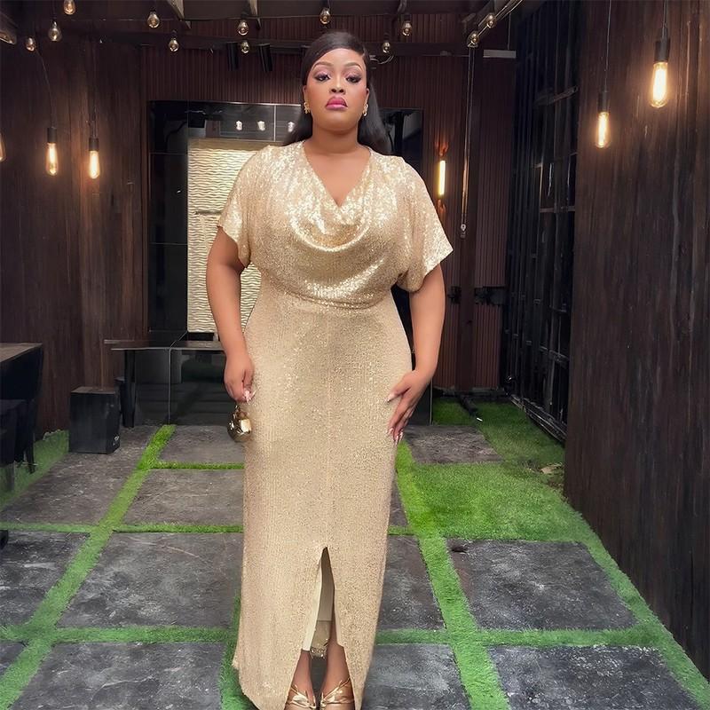 Fashion Women Evening Maxi Dress Sequin Party Formal Prom Elegant Gown Plus Size