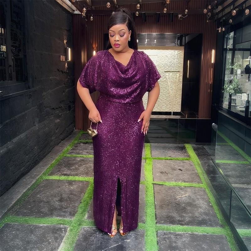 Fashion Women Evening Maxi Dress Sequin Party Formal Prom Elegant Gown Plus Size
