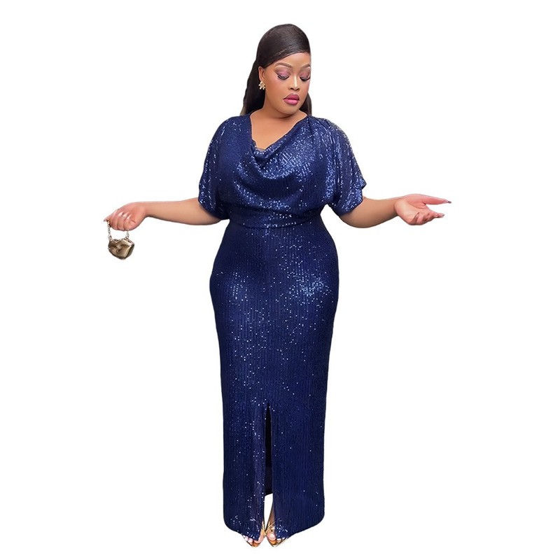 Fashion Women Evening Maxi Dress Sequin Party Formal Prom Elegant Gown Plus Size