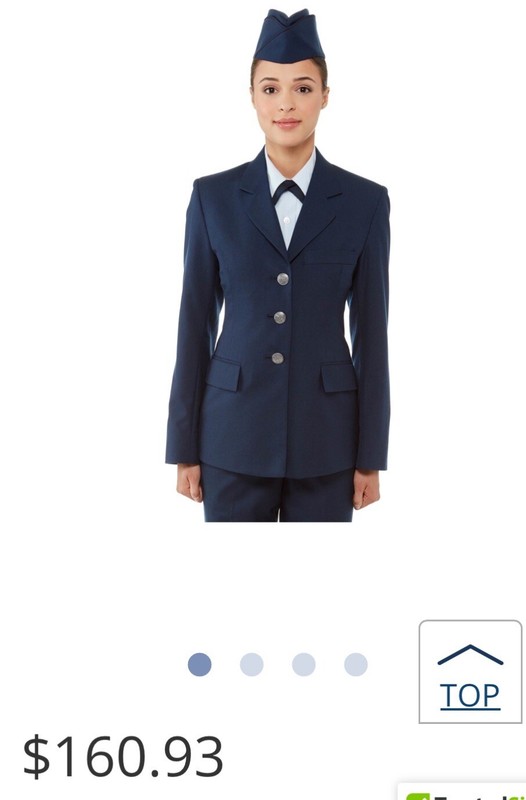 FEMALE WOMEN’S AIR FORCE USAF CAP ENLISTED BLUE SERVICE DRESS COAT JACKET 6-16