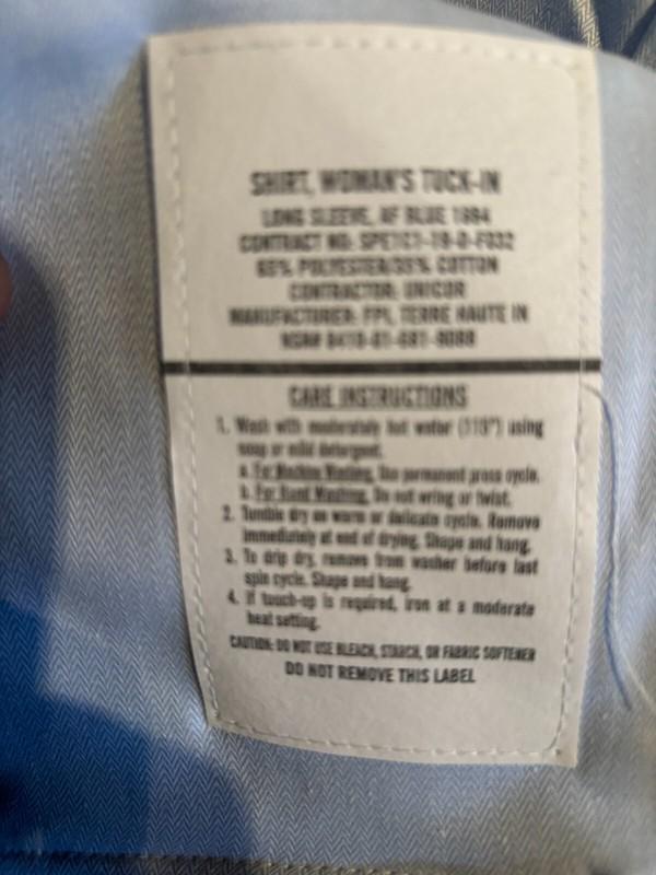 FEMALE WOMEN’S AIR FORCE USAF CIVIL AIR PATROL BLUE LONG SLEEVE SHIRT TUCK IN