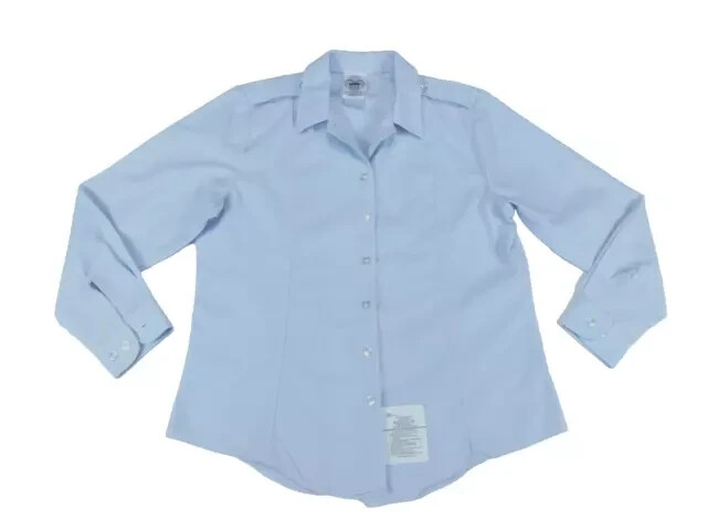 FEMALE WOMEN’S AIR FORCE USAF CIVIL AIR PATROL BLUE LONG SLEEVE SHIRT TUCK IN