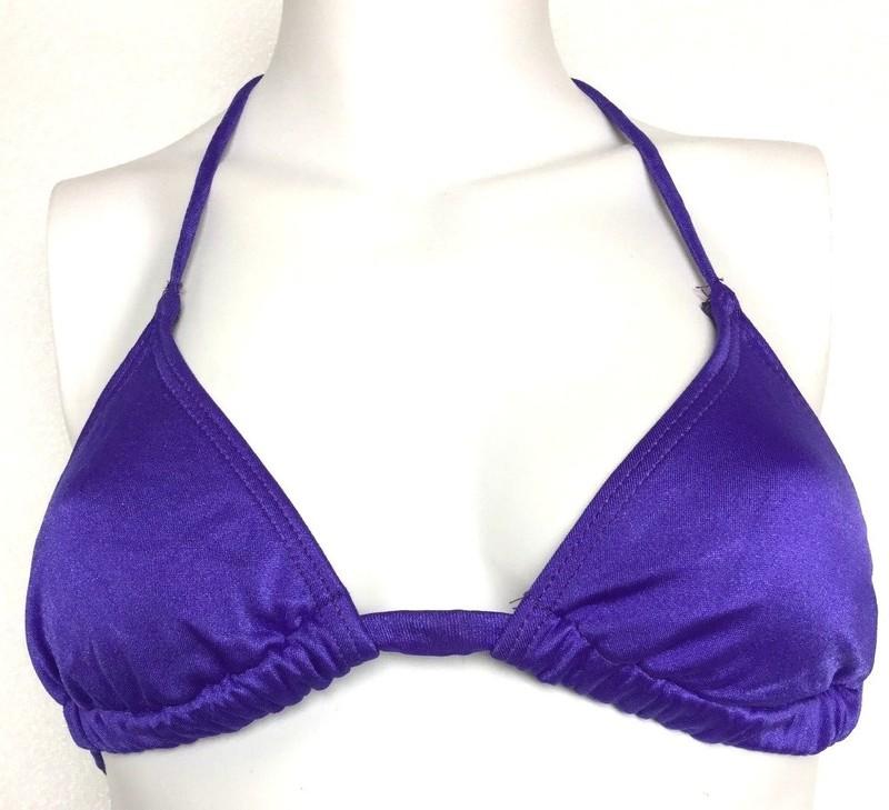 Finals String Bikini Swim Top Halter Tie Neck Lined Swimming Swimsuit Top