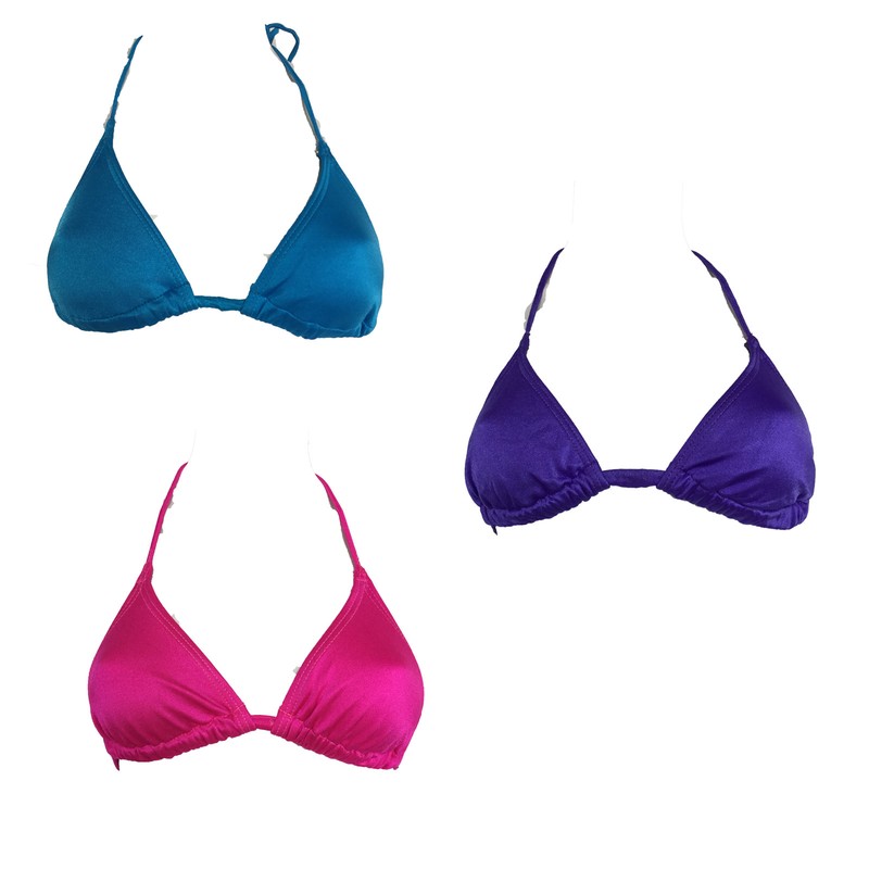 Finals String Bikini Swim Top Halter Tie Neck Lined Swimming Swimsuit Top