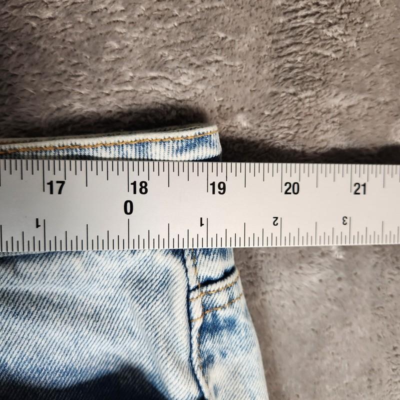 Flamingo Jeans Womens 38X29 Curve Blue Stretch Light Wash Distressed Rip