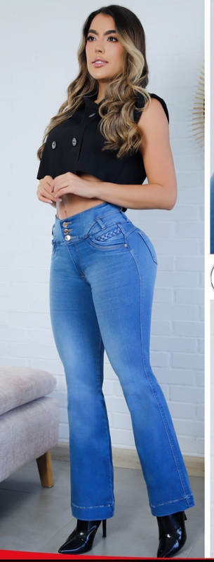 Flared Jeans Bon Bon Up Levanta Cola Colombianos Butt Lifter High Waist 8217