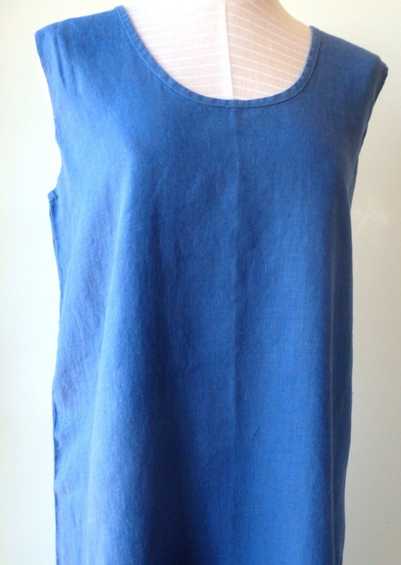 FLAX Designs LINEN Maxi DRESS 1G & 2G NWT DELFT BLUE