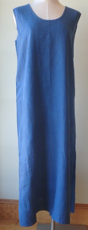 FLAX Designs LINEN Maxi DRESS 1G & 2G NWT DELFT BLUE
