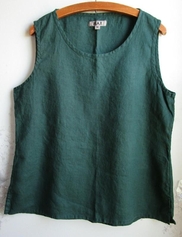FLAX Designs Linen Tank 2G NWT Sunny Tank FOREST