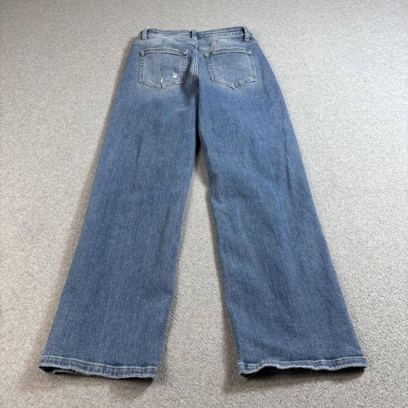 Flying Monkey Jeans Women 27 Distress Straight Leg Raw Hem Loose Baggy High Rise