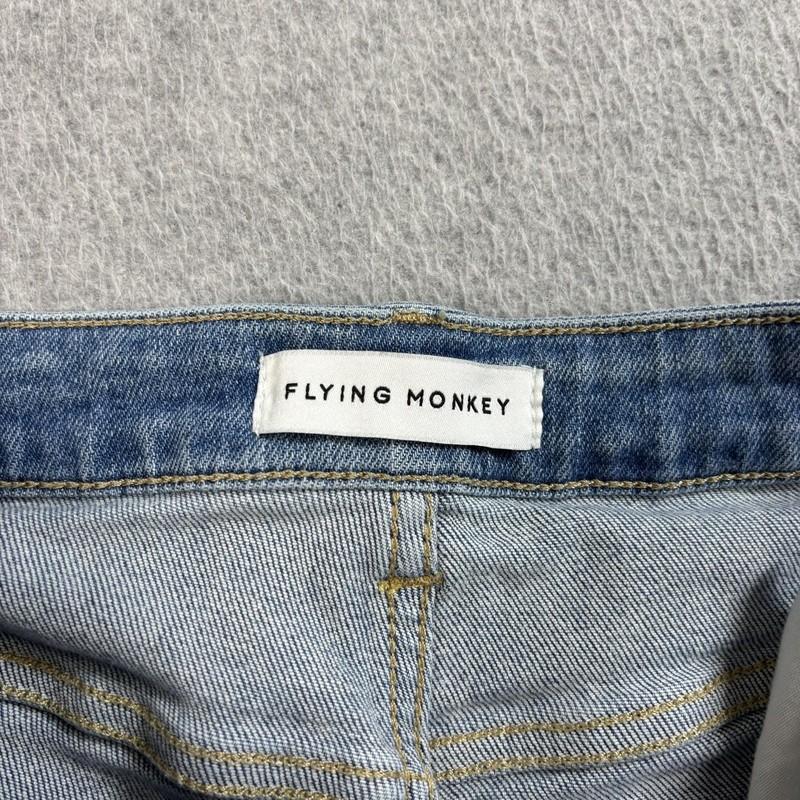 Flying Monkey Jeans Women 27 Distress Straight Leg Raw Hem Loose Baggy High Rise