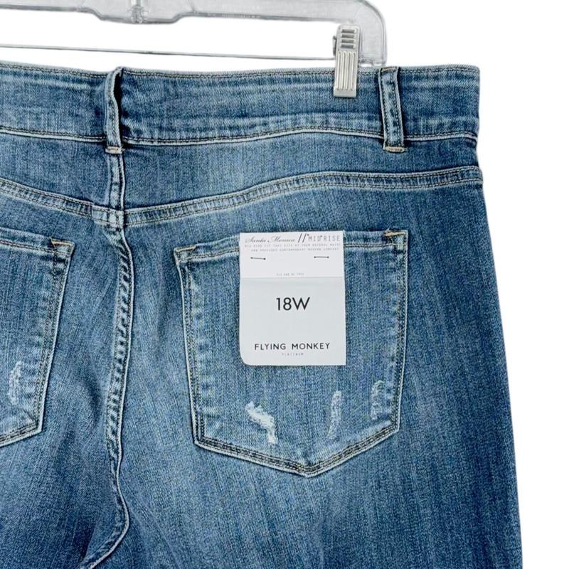 Flying Monkey Platinum Santa Monica Womens Jeans Size 18W Distressed Denim