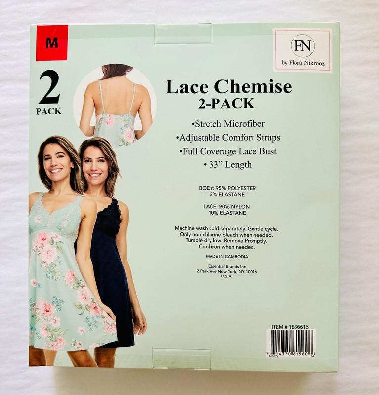 FN By Flora Nikrooz Women's 2 Pack Lace Chemise Size-M