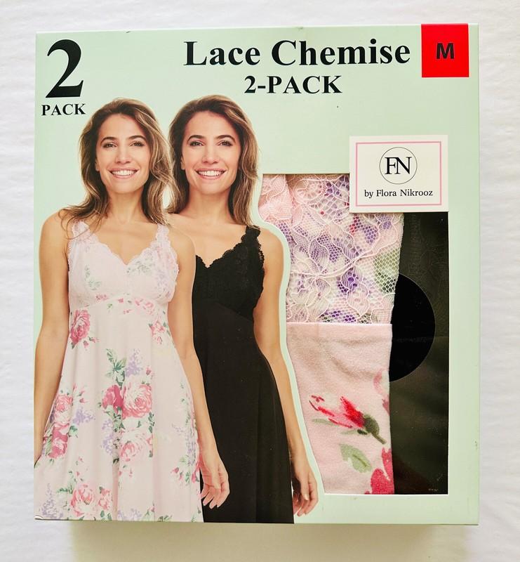 FN by Flora Nikrooz Women's 2 Pack Lace Chemise Size-M