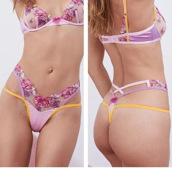 For Love & Lemons X Victoria's Secret Falling Floral Panty Size XXS New