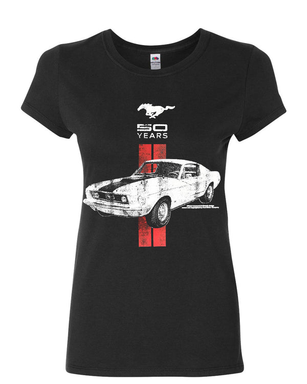 Ford Mustang 50 Years Women's T-Shirt GT Boss 302 Cobra Cotton Tee