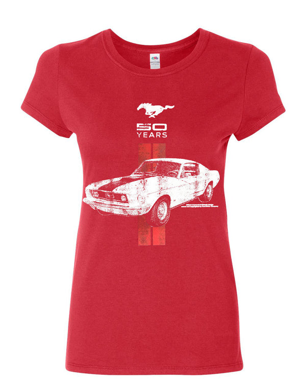 Ford Mustang 50 Years Women's T-Shirt GT Boss 302 Cobra Cotton Tee