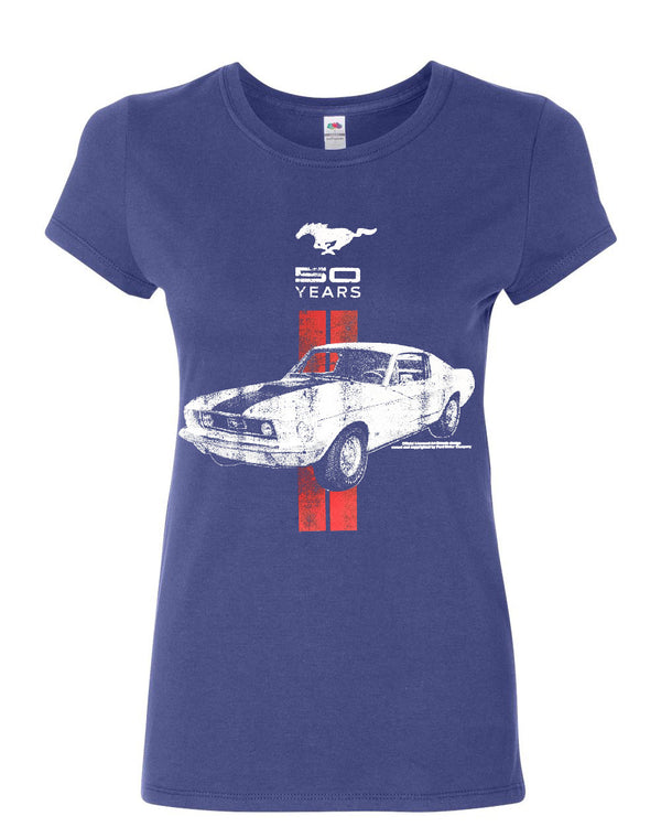 Ford Mustang 50 Years Women's T-Shirt GT Boss 302 Cobra Cotton Tee