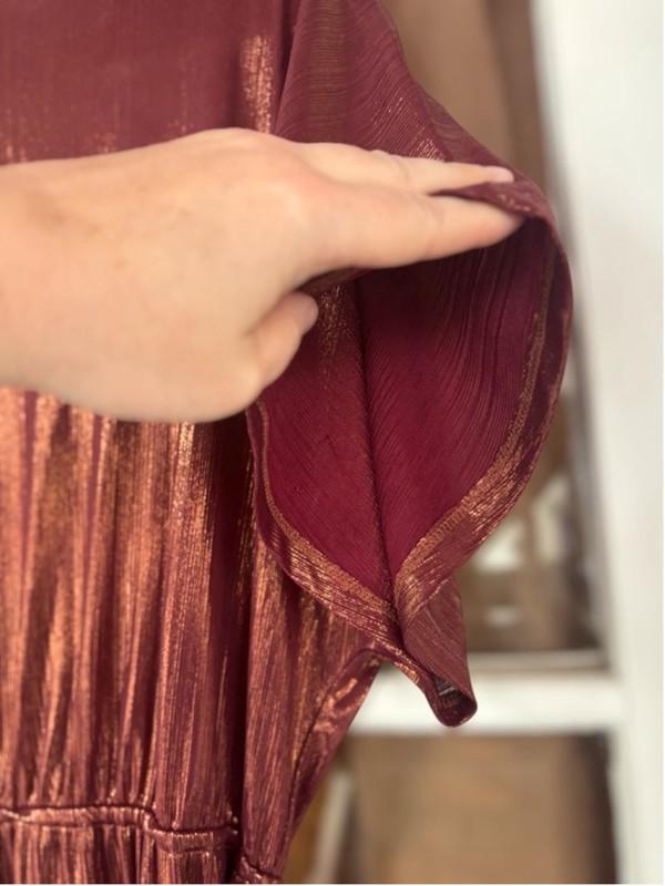 Forever 21 Contemporary Women’s XL Metallic Belted Wide Leg Jumpsuit Luxe Glam