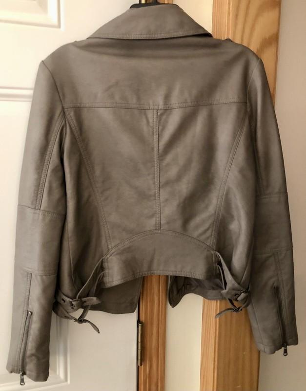 Forever 21 Faux Leather Jacket Khaki Brown Tan Bomber Coat NEW With Tag